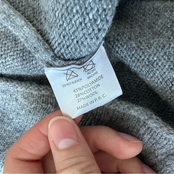 Brandy Melville Grey Knit Wool Blend Hoodie - Picture 5 of 5